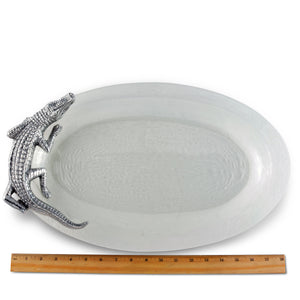 Arthur Court Alligator Alligator Glass Platter