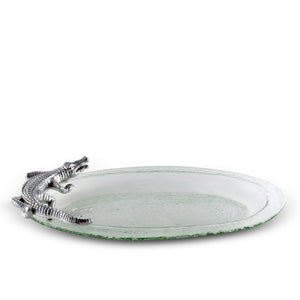 Arthur Court Alligator Alligator Glass Platter