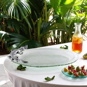 Arthur Court Alligator Alligator Glass Platter