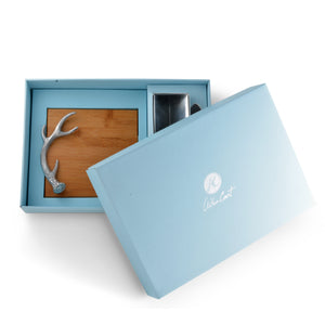 Arthur Court Antler Antler Bamboo Cheese Set