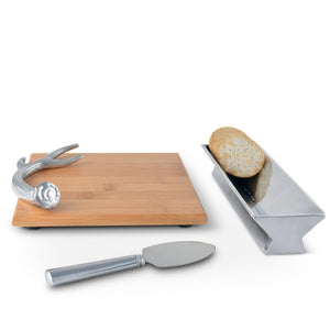 Arthur Court Antler Antler Bamboo Cheese Set