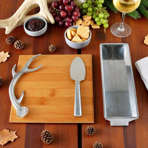 Arthur Court Antler Antler Bamboo Cheese Set