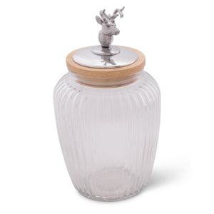 Arthur Court Antler Deer / Elk Knob Glass Canisters