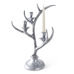 Arthur Court Antler Three-Light Metal Antler Candlestick