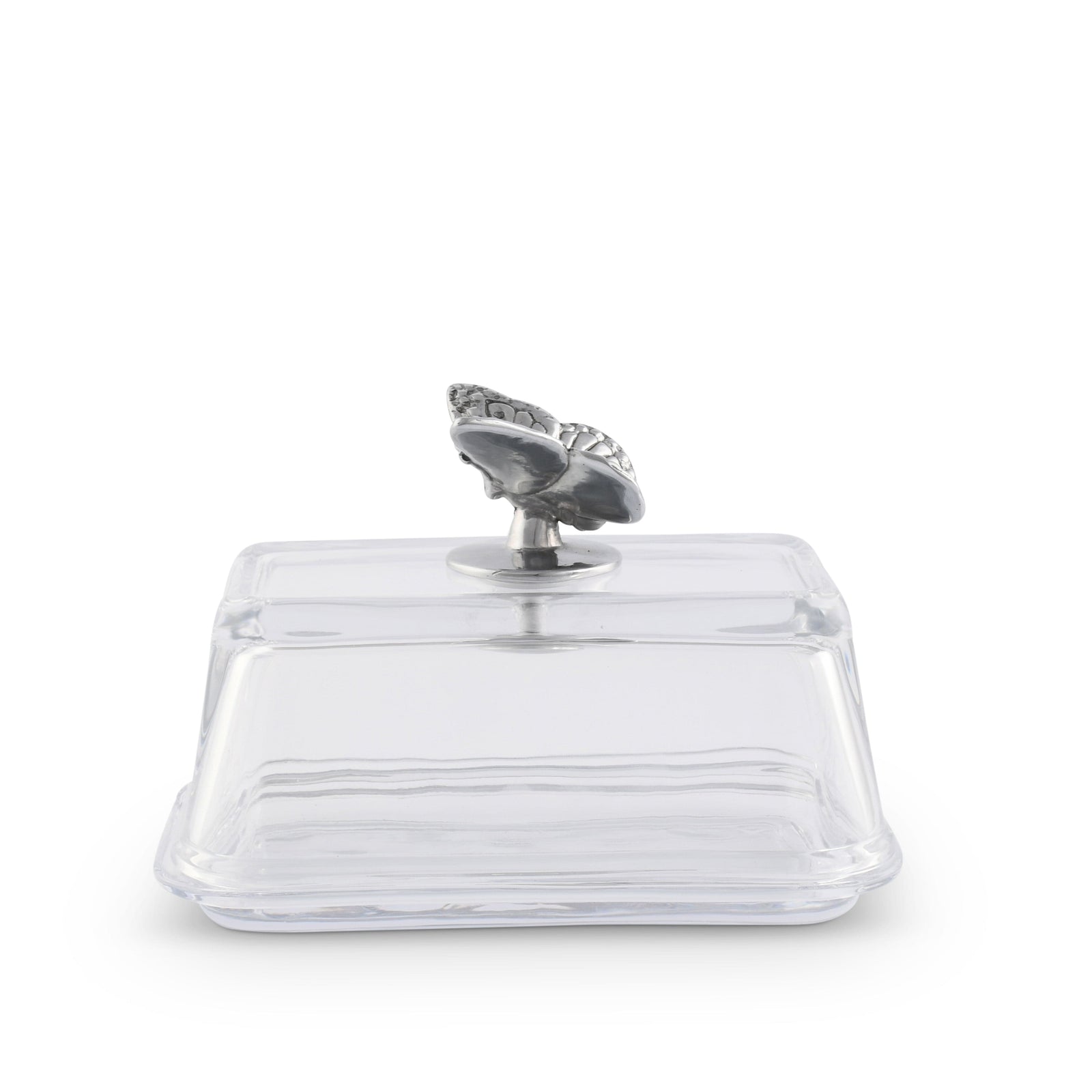 Arthur Court Butterfly Glass Butter Dish - Butterfly