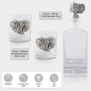 Arthur Court Elephant Elephant Decanter Set with Glasses