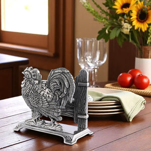 Arthur Court Farmer's Market Rooster Upright Napkin Holder