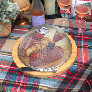 Arthur Court Forest Oak Leaf 3 Piece Picnic Cheese Board / Spreader