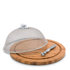 Arthur Court Forest Oak Leaf 3 Piece Picnic Cheese Board / Spreader