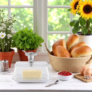 Arthur Court Garden Friends Glass Butter Dish - Cow
