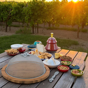 Arthur Court Grape Grape 3 Piece Picnic Cheese Board / Spreader