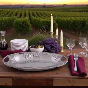 Arthur Court Grape Grape Oval Tray