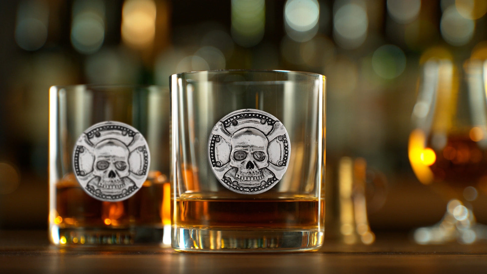 Arthur Court Holidays Skull Bar Glasses Set of 4