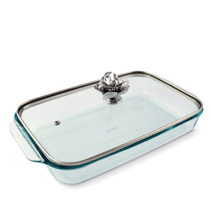 Arthur Court Magnolia Magnolia Lid with Pyrex 3 quart Baking Dish