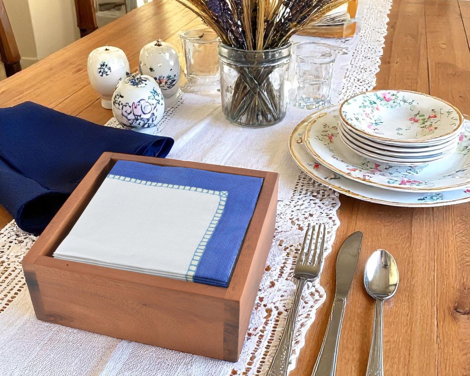 Arthur Court Misc. Cocktail Wood Napkin Box