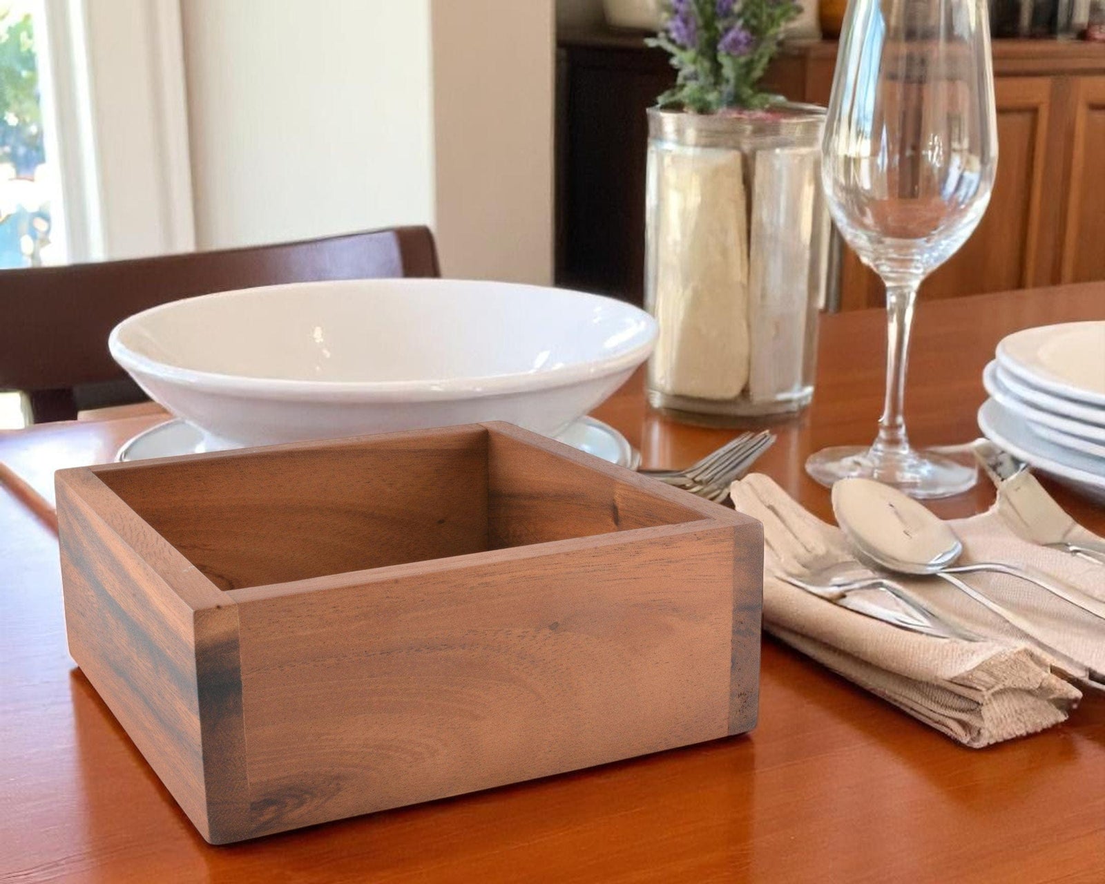 Arthur Court Misc. Cocktail Wood Napkin Box