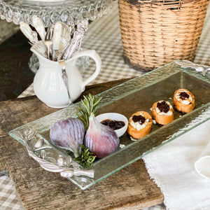 Arthur Court Olive Grove Olive Oblong Glass Serving Tray