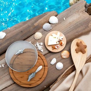 Arthur Court Sea and Shore Conch Shell 3 Piece Picnic Cheese Board / Spreader