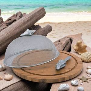 Arthur Court Sea and Shore Conch Shell 3 Piece Picnic Cheese Board / Spreader