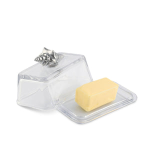 Arthur Court Sea and Shore Glass Butter Dish- Shell