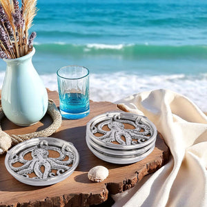 Arthur Court Sea and Shore Octopus Drink Coaster Set of 4