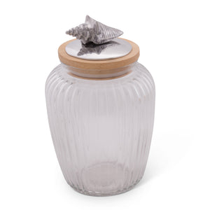 Arthur Court Sea and Shore Shell Knob Glass Canisters