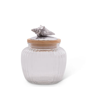 Arthur Court Sea and Shore Shell Knob Glass Canisters