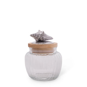 Arthur Court Sea and Shore Shell Knob Glass Canisters