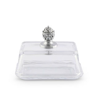 Arthur Court Western Frontier Glass Butter Dish - Concho