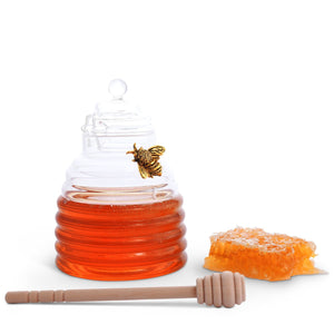 Arthur Court Dogwood Gold Bee Honey Jar with Dipper