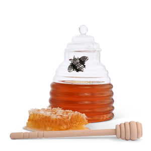 Arthur Court Dogwood Silver Bee Honey Jar / Pot with Dipper