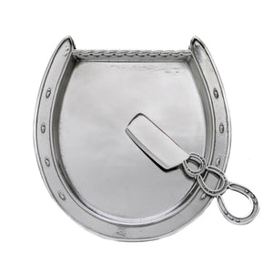 Arthur Court Equestrian Horseshoe Plate with Server