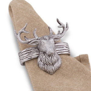 Arthur Court Forest Elk Head Napkin Rings