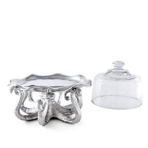 Arthur Court Sea and Shore Octopus Tray with Glass Dome