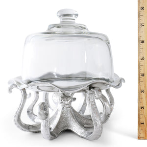 Arthur Court Sea and Shore Octopus Tray with Glass Dome