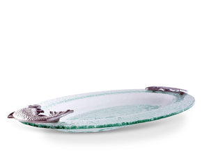 Arthur Court Sea and Shore Salmon Glass Platter
