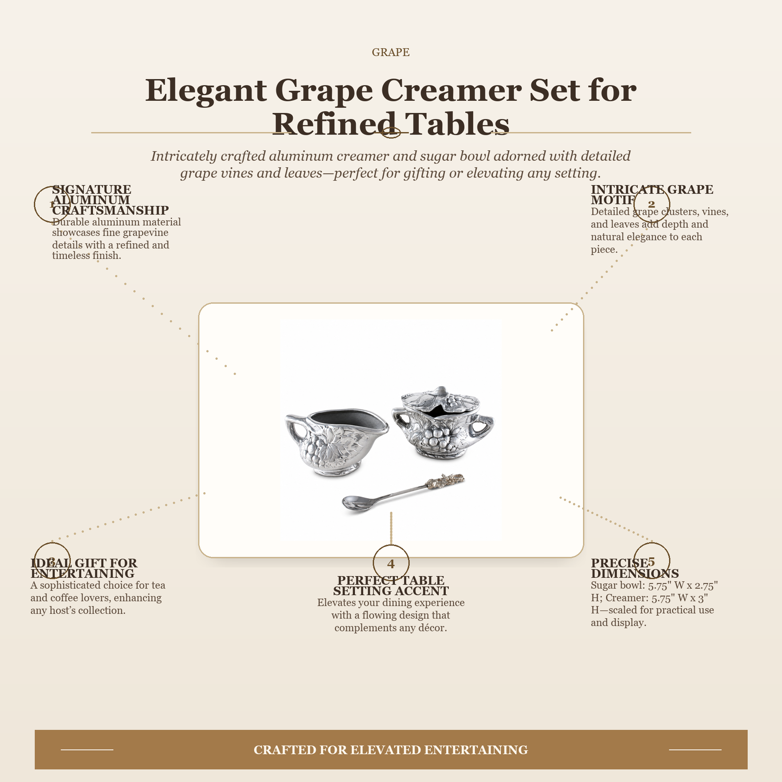 Elegant Grape Creamer Set for Refined Tables