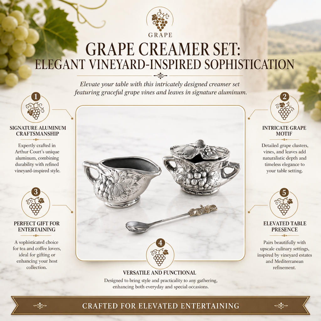Grape Creamer Set: Elegant Vineyard-Inspired Sophistication