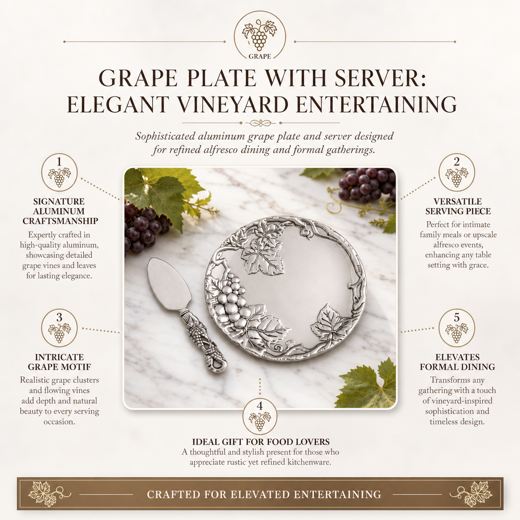 Grape Plate with Server: Elegant Vineyard Entertaining