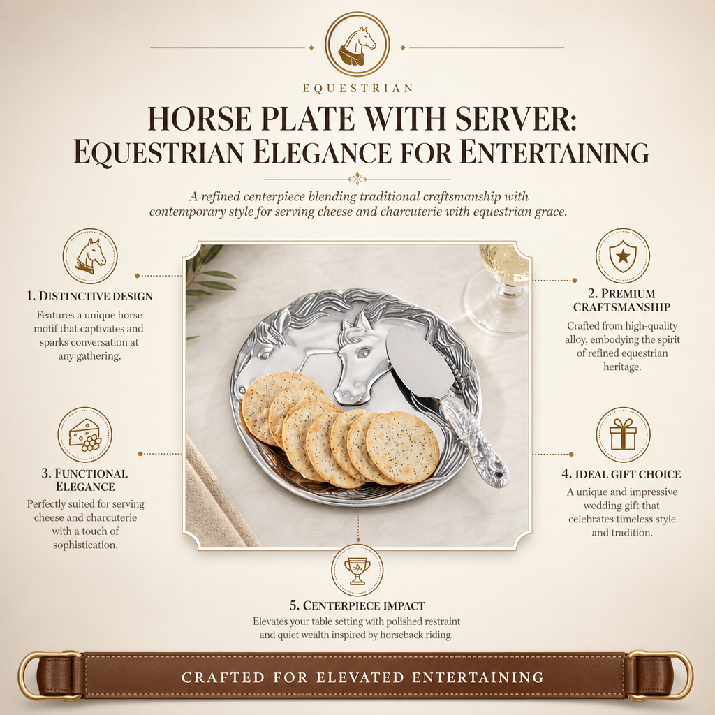 Horse Plate with Server: Equestrian Elegance for Entertaining