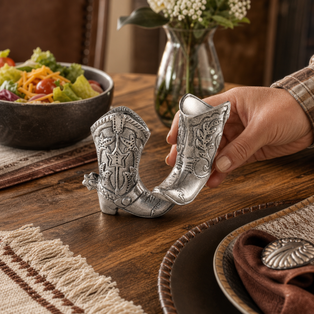 Cowboy Boot Salt and Pepper Set 4