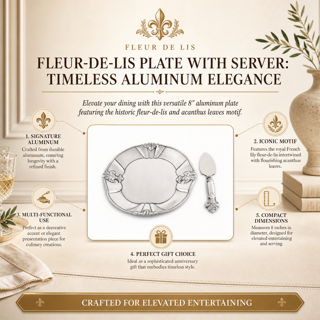 Fleur-De-Lis Plate with Server 12