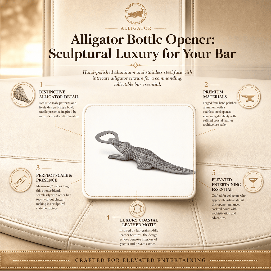 Alligator Bottle Opener: Sculptural Luxury for Your Bar