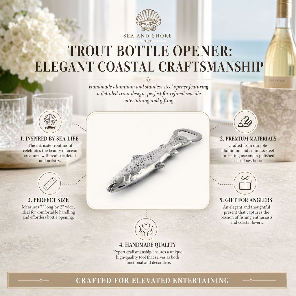 Trout Bottle Opener: Elegant Coastal Craftsmanship