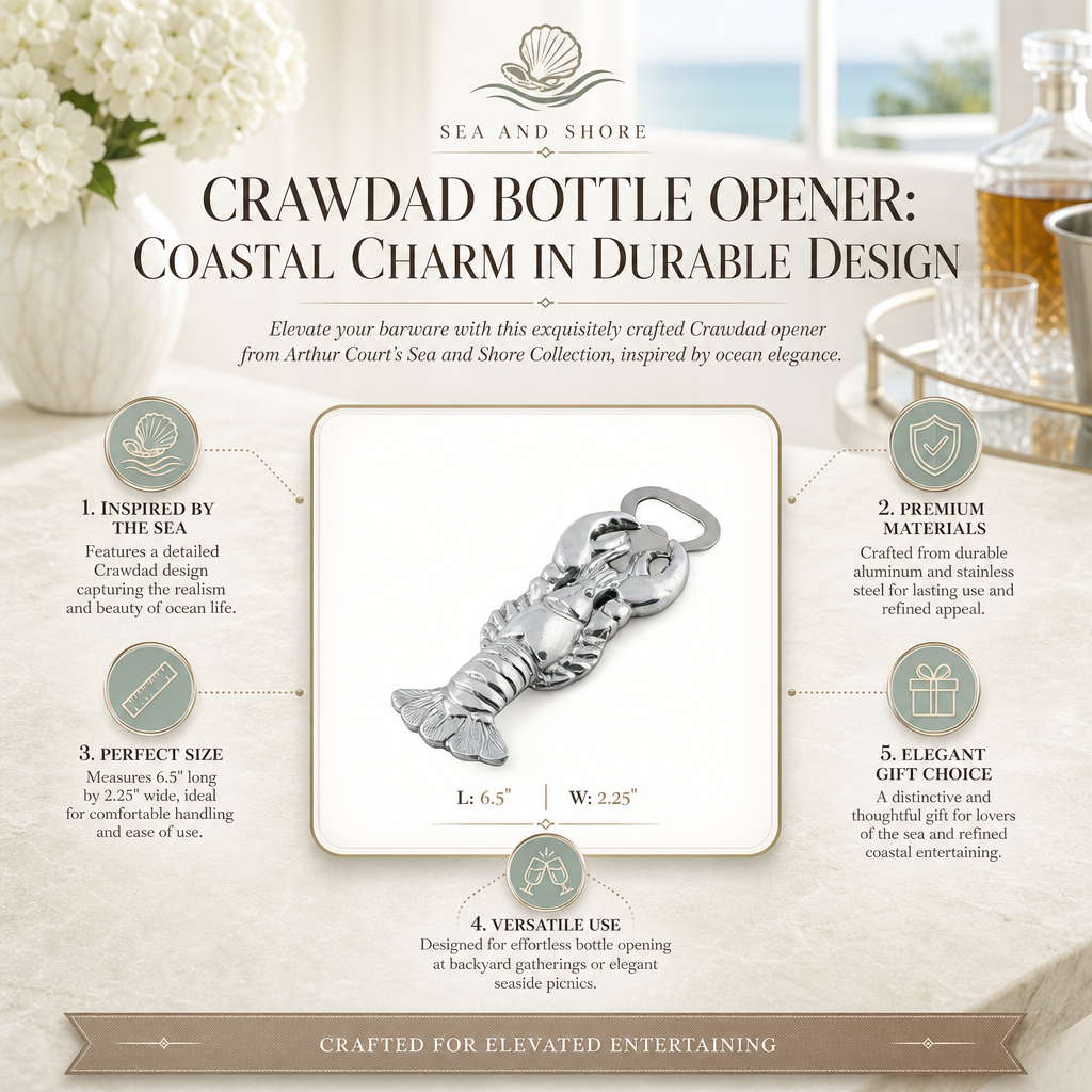 Crawdad Bottle Opener: Coastal Charm in Durable Design