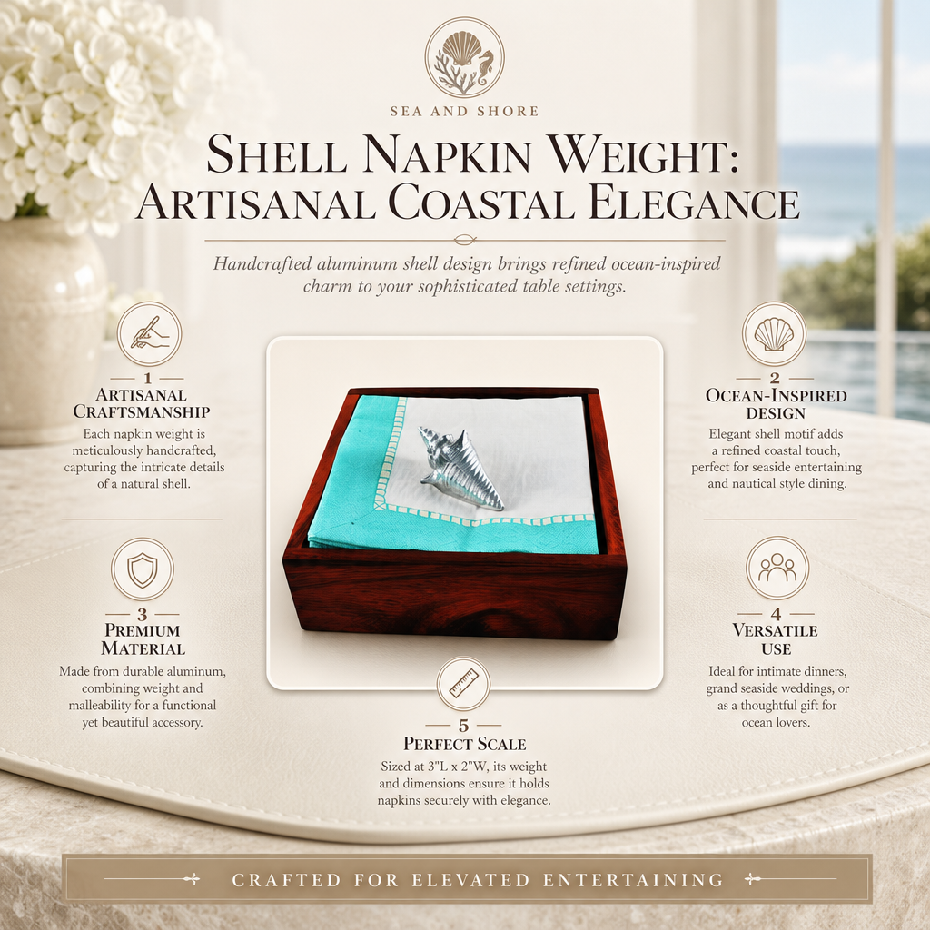 Shell Napkin Weight: Artisanal Coastal Elegance