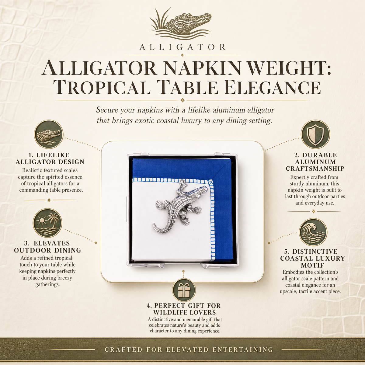 Alligator Napkin Weight 11