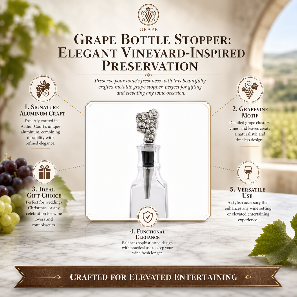 Grape Bottle Stopper: Elegant Vineyard-Inspired Preservation
