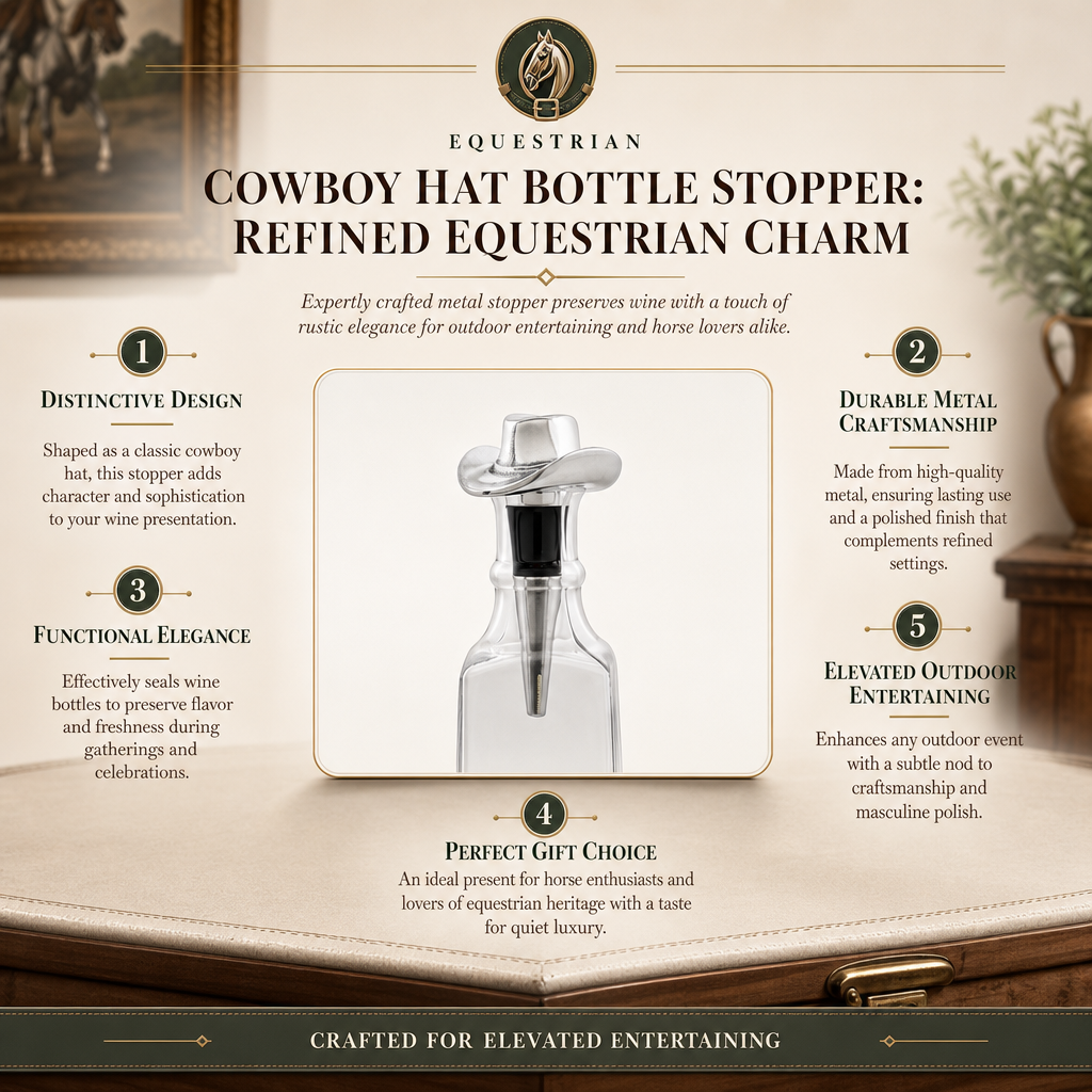 Cowboy Hat Bottle Stopper: Refined Equestrian Charm