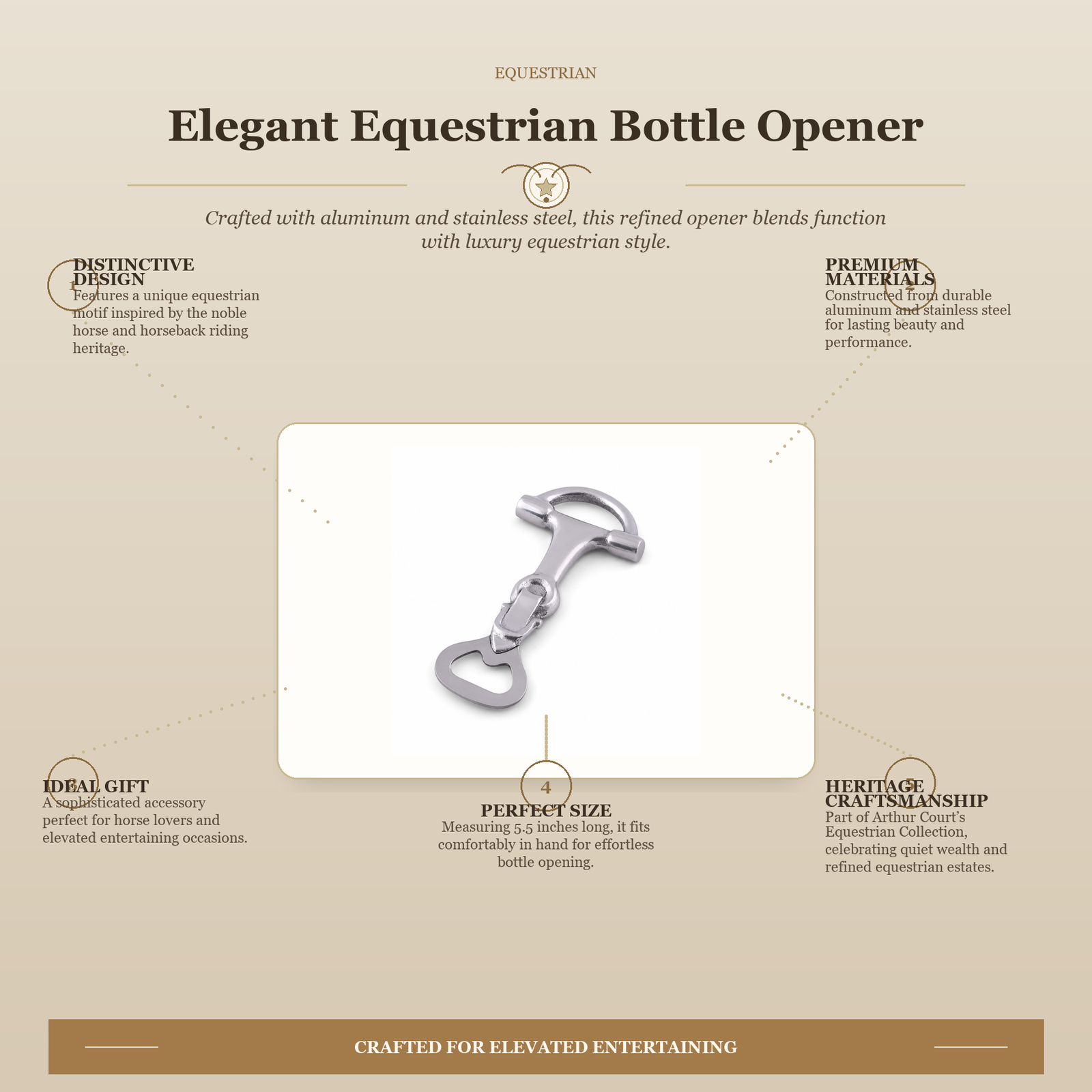 Equestrian Bottle Opener: Refined Bar Accessory Inspired by Equestrian Elegance